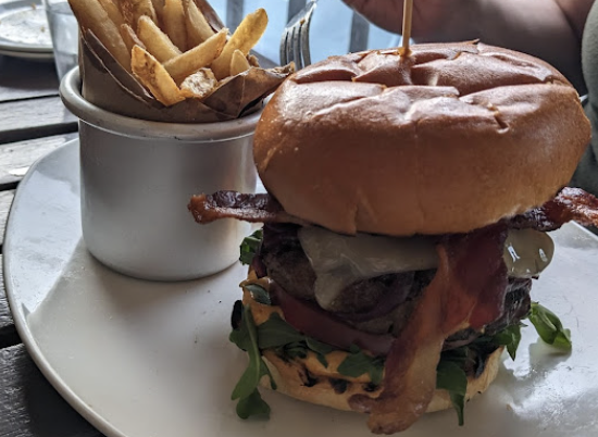 Plum Point Bistro signature dishes Plum Pt Brandt Farms BurgerChicken ParmigianaCrispy Romaine Caesar